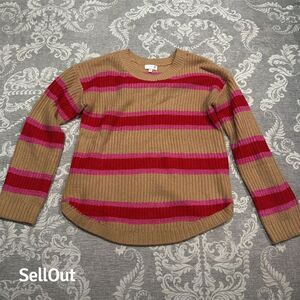 SO Juniors' Striped Sweater Multicolor Crew Neck Long Sleeve Size M